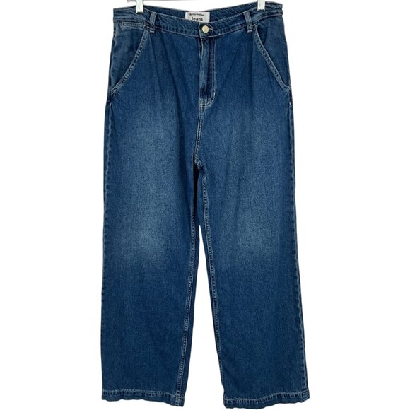 Reformation Jeans Nava High Rise Wide Leg Denim Seaside Blue Size 10 - Picture 1 of 12